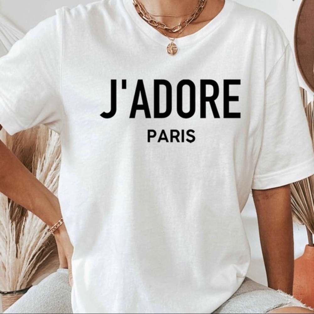 J’ADORE Paris Crew Neck Short Sleeve Tee Shirt
